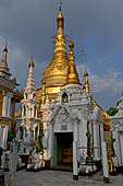 Yangon Myanmar. Shwedagon Pagoda (the Golden Stupa). Detail of the Naungdawgyi Pagoda. 